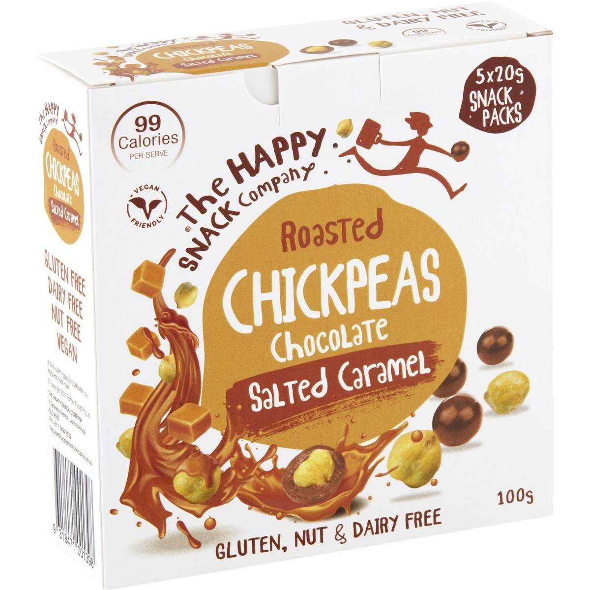 The Happy Snack Company Chickpeas Choc Salted Caramel 5 Pack Woolworths