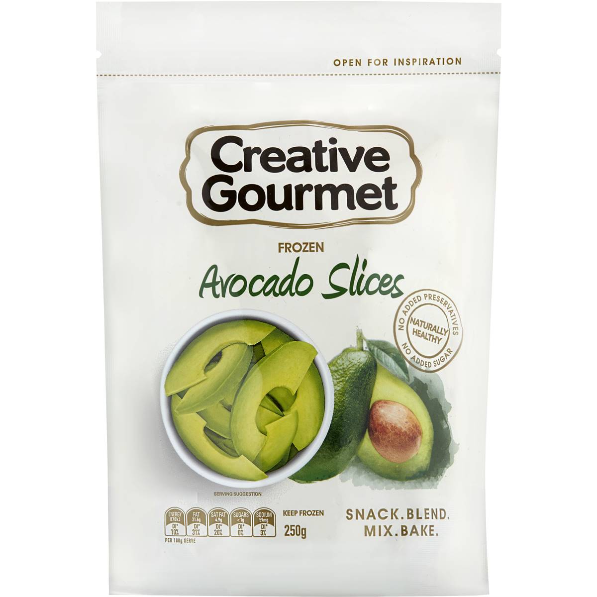 Creative Gourmet Frozen Avocado Slices 250g Woolworths