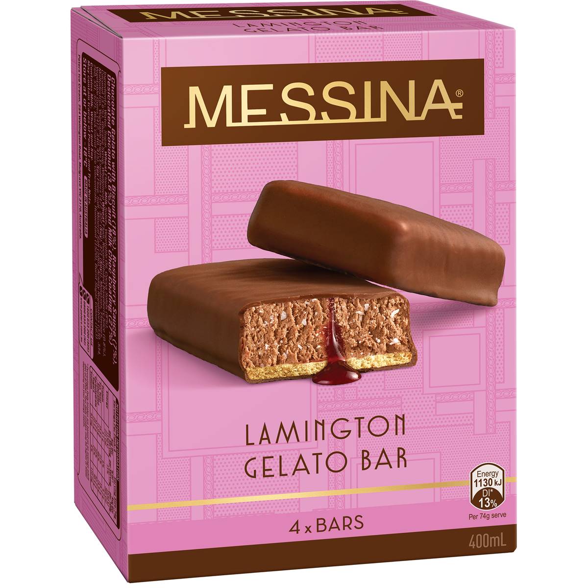 Messina Lamington Gelato Bars 4 Pack Woolworths