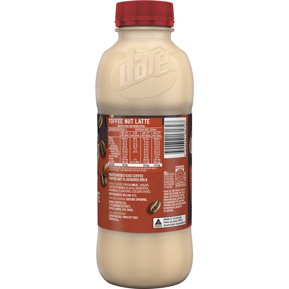 Dare Toffee Nut Latte 750ml Woolworths