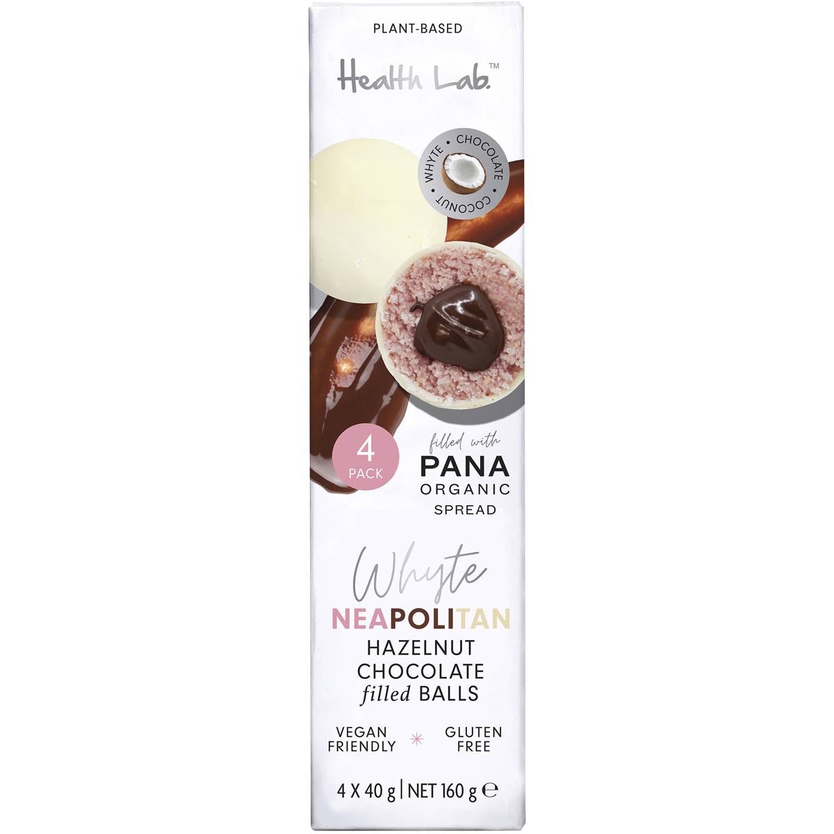 Health Lab Whyte Neapolitan Chocolate Filled Balls 4 Pack Woolworths