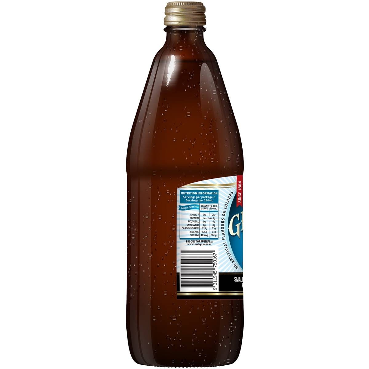 Saxbys Diet Ginger Beer 750ml Woolworths