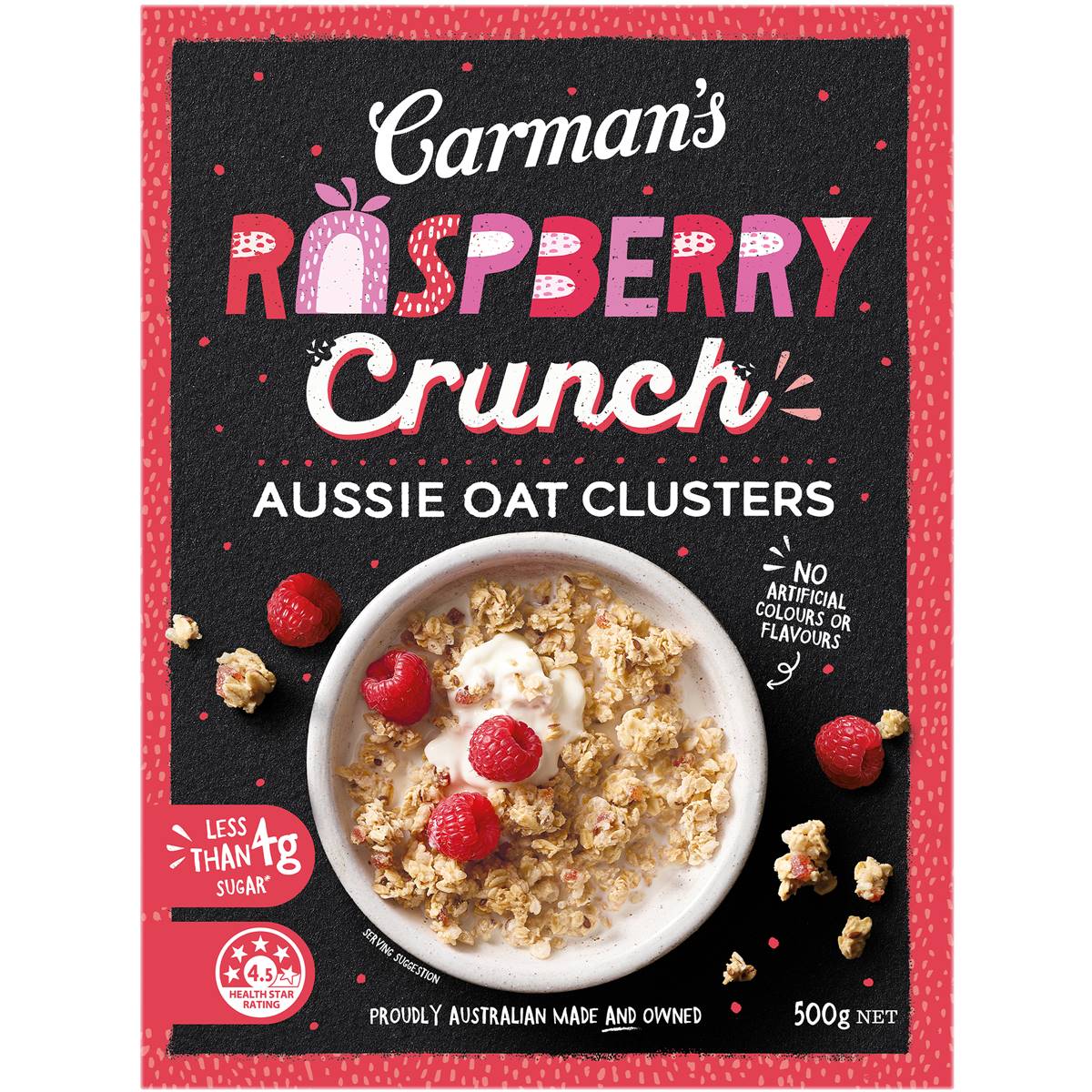 Carman's Aussie Oat Clusters Raspberry Crunch 500g Woolworths