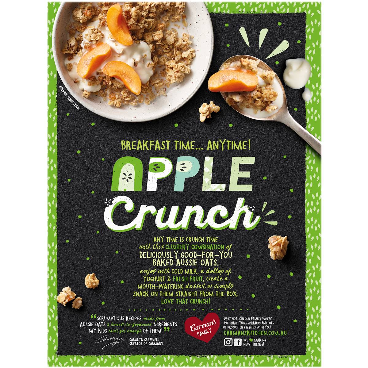 Carman's Aussie Oat Clusters Apple 500g Woolworths