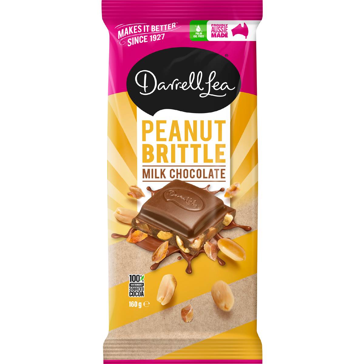 Darrell Lea Peanut Brittle Chocolate 160g Woolworths