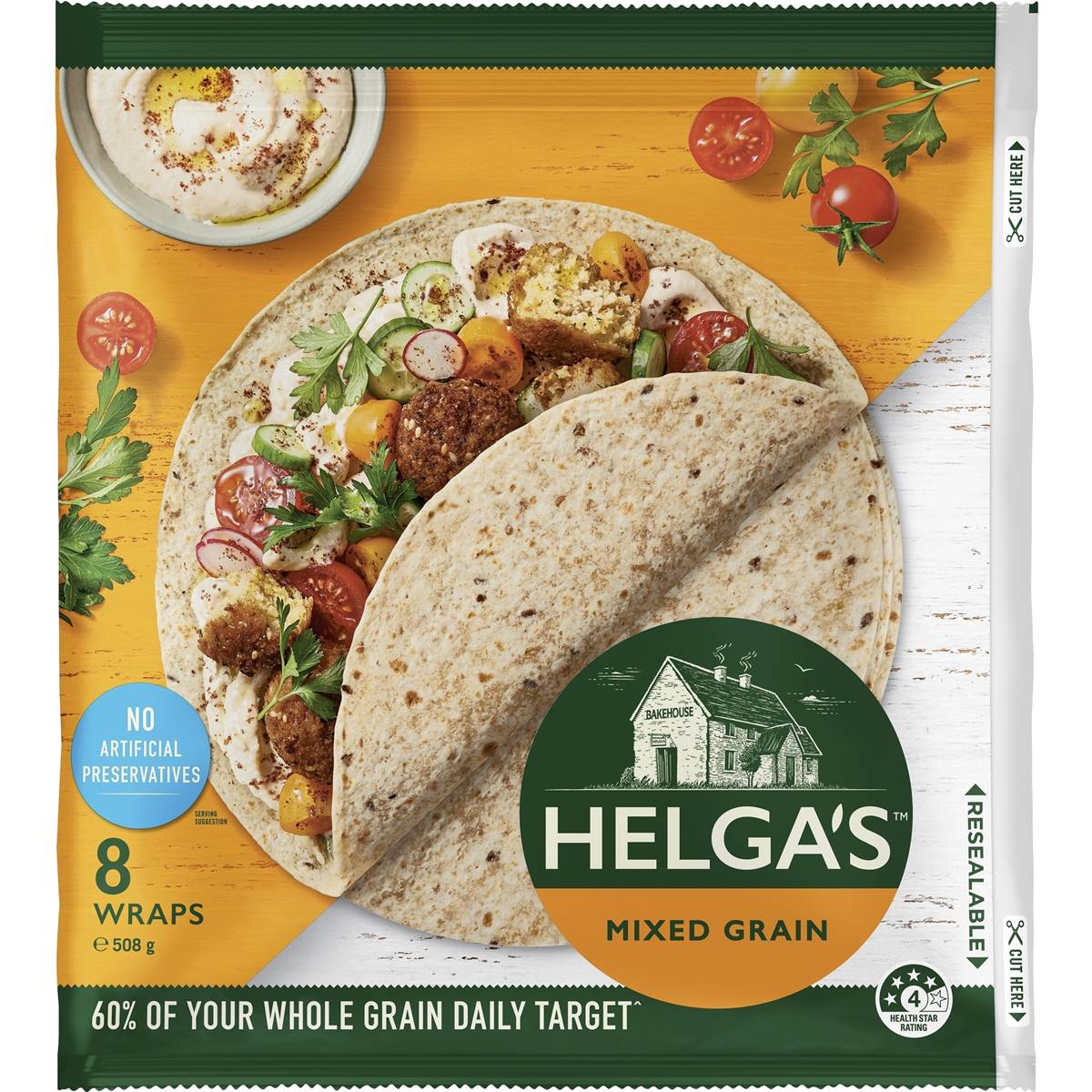 Helga's Wraps Mixed Grain 8 Pack Woolworths