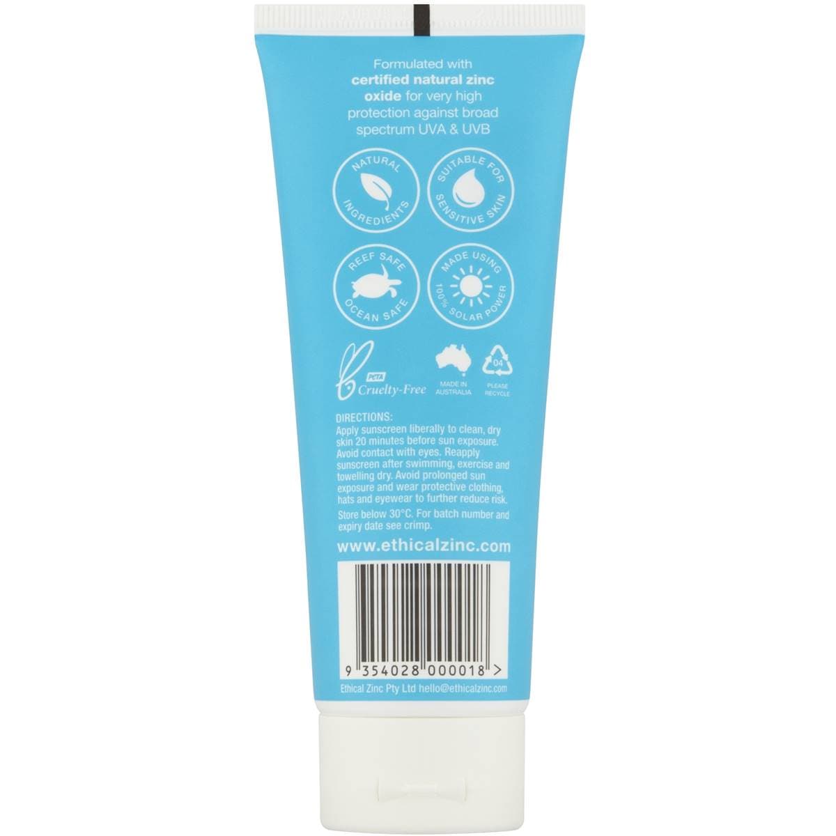 Ethical Zinc Spf 50+ Natural Clear Zinc Sunscreen 100g Woolworths