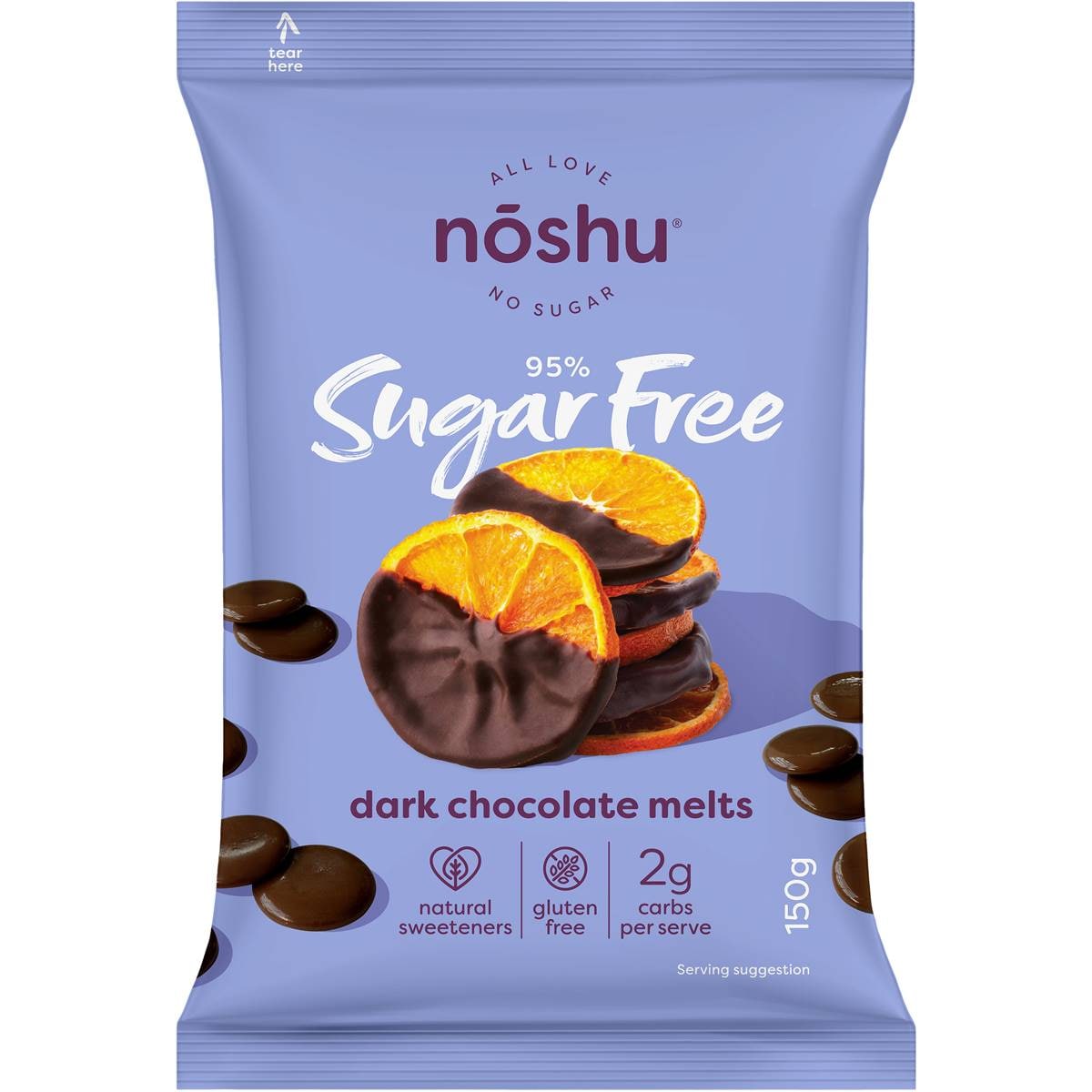 Noshu 95 Sugar Free Dark Chocolate Melts 150g Woolworths