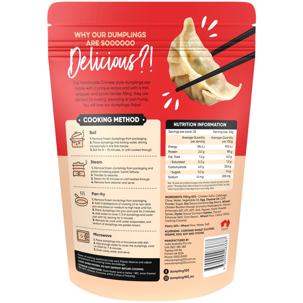 Dumpling 100 Spicy Chicken Dumplings 500g Woolworths