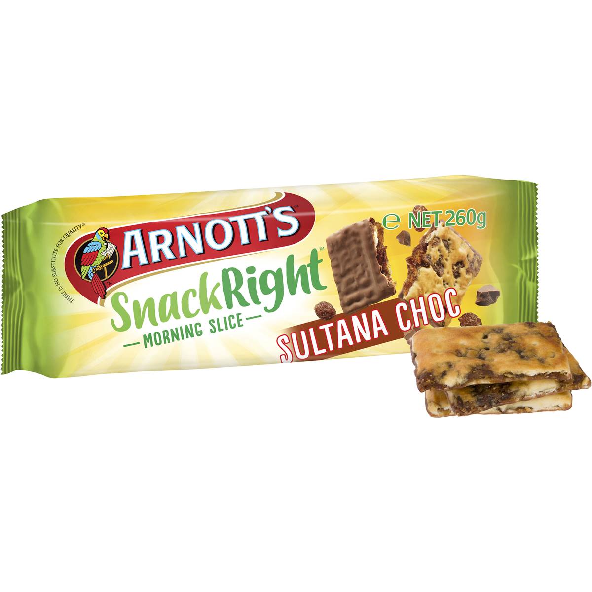 Arnott's Snack Right Morning Slice Biscuits Sultana Choc 260g Woolworths
