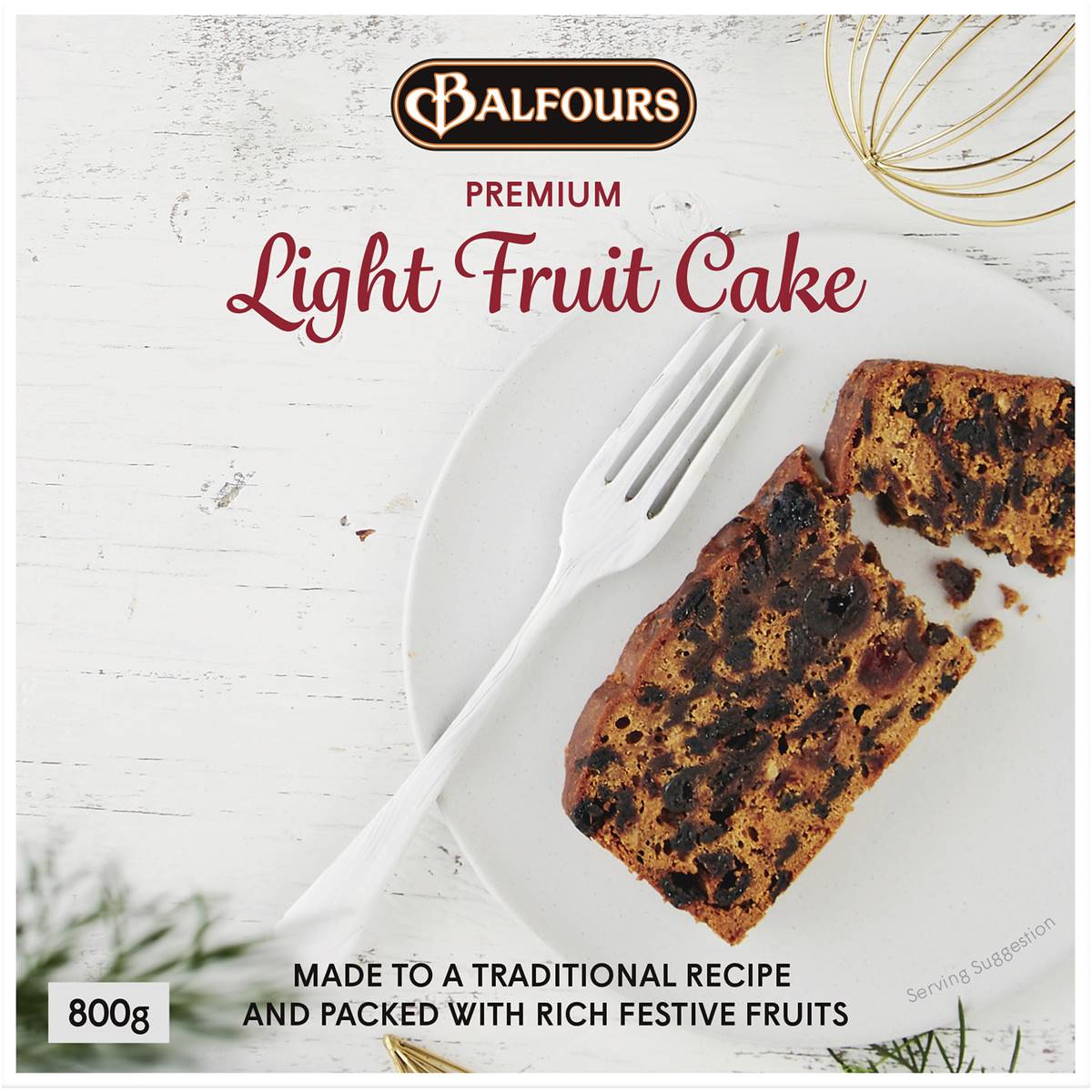 Balfours Light Fruit Cake Fruit Cake 800g Woolworths