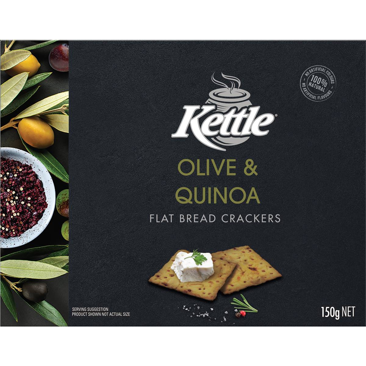 Kettle Olive & Quinoa Flat Bread Crackers 150g Woolworths