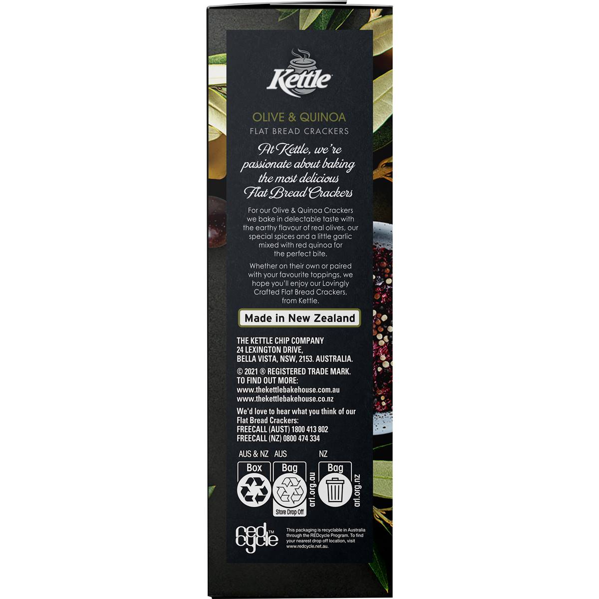 Kettle Olive & Quinoa Flat Bread Crackers 150g Woolworths