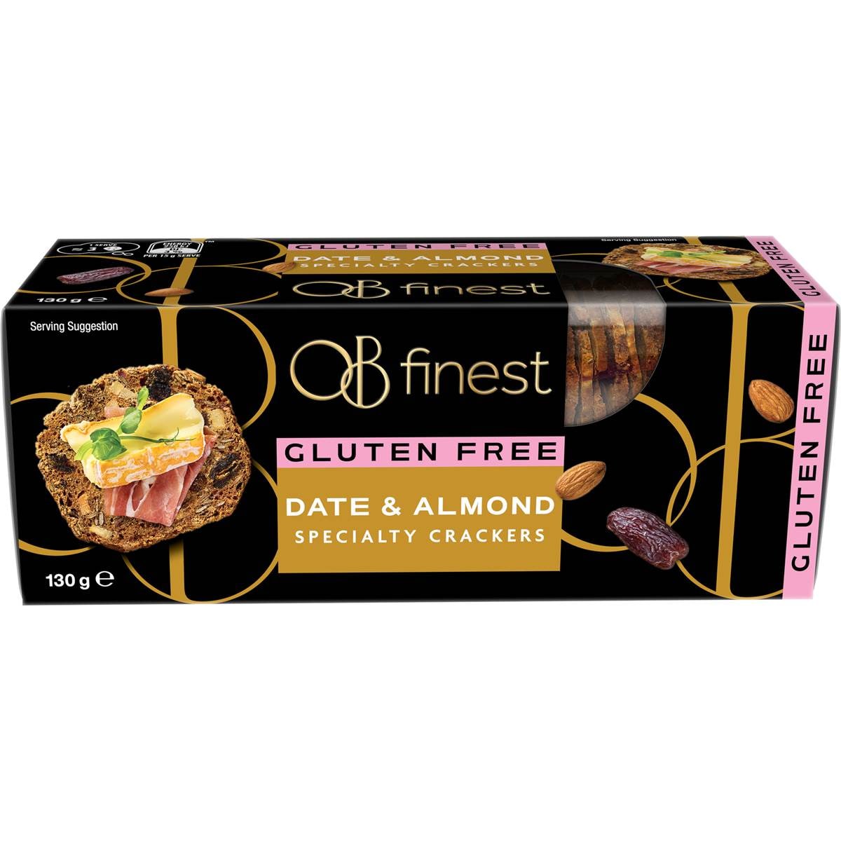 Ob Finest Gluten Free Date & Almond Crackers 130g Woolworths