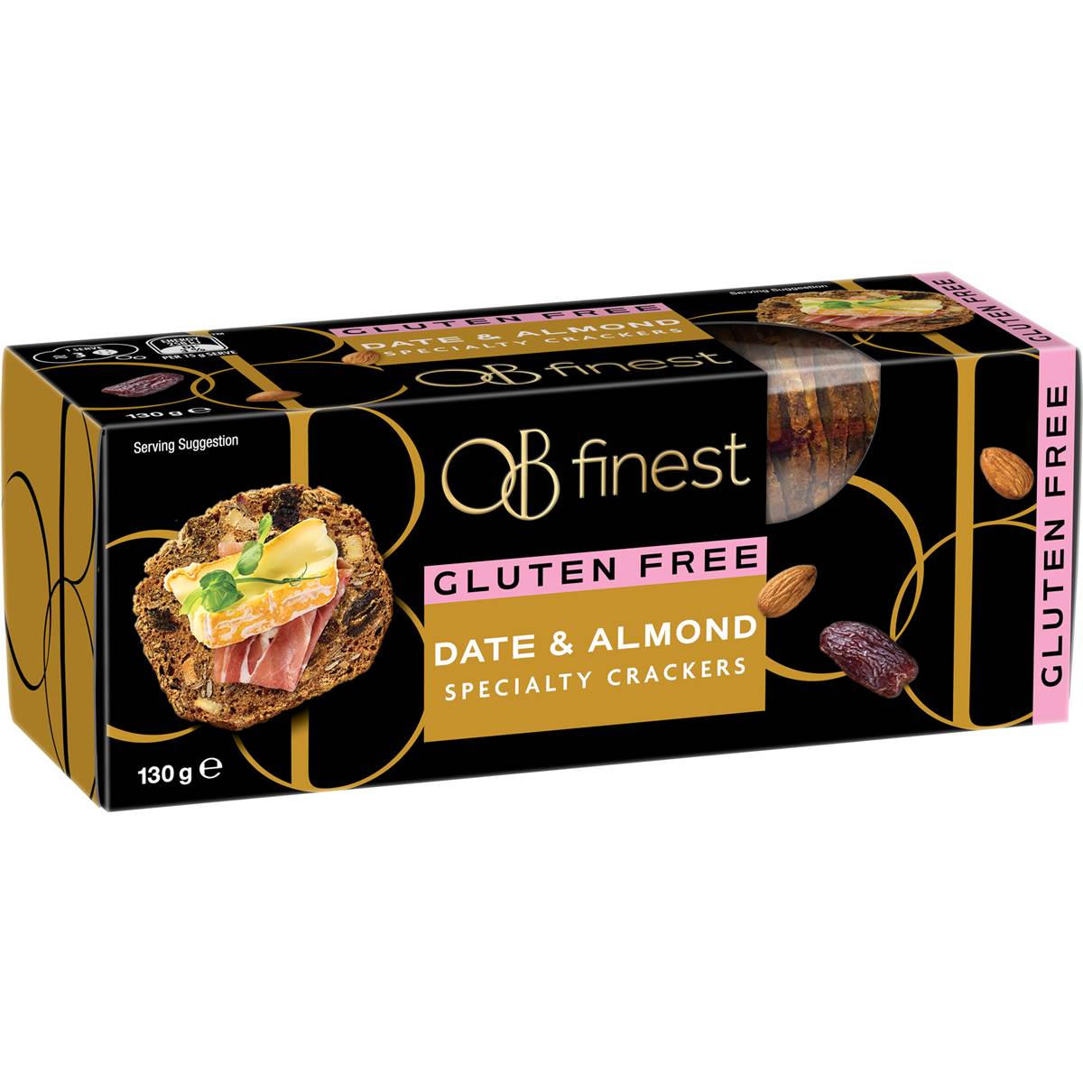 Ob Finest Gluten Free Date & Almond Crackers 130g Woolworths