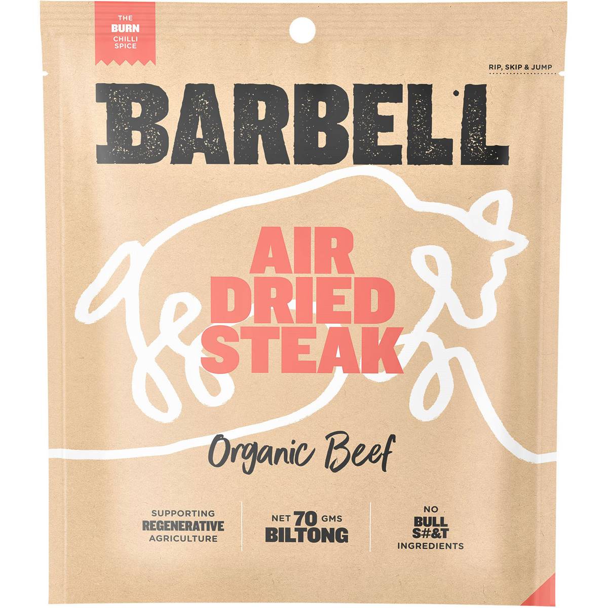 Barbell Biltong Grass Fed Beef Burn Chilli 70g Woolworths