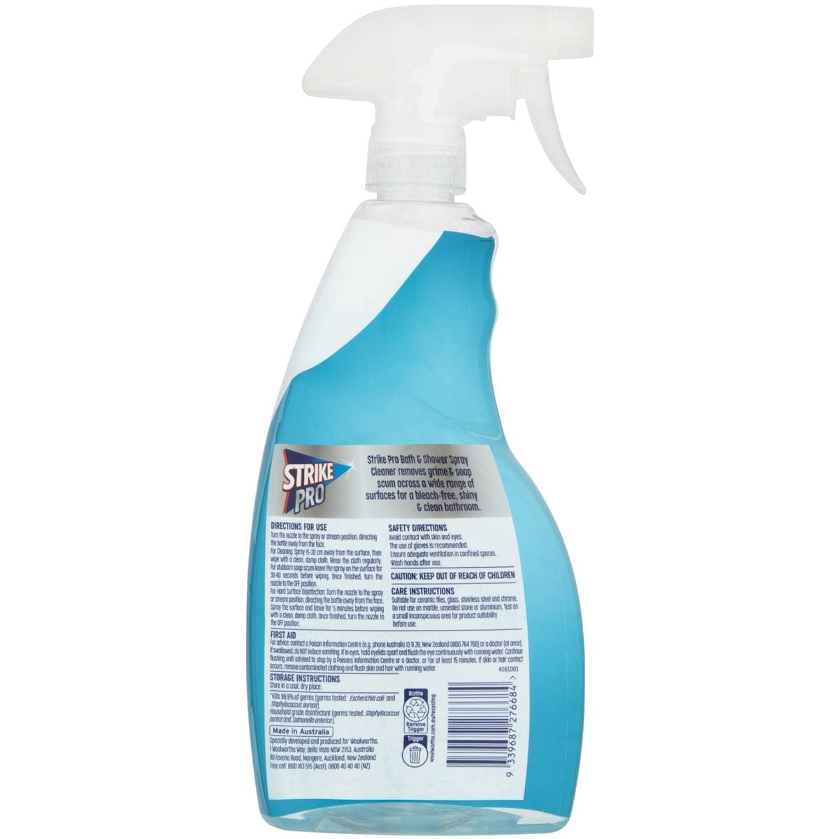 Strike Pro Bath & Shower Spray Cleaner Spring Breeze 750ml Woolworths