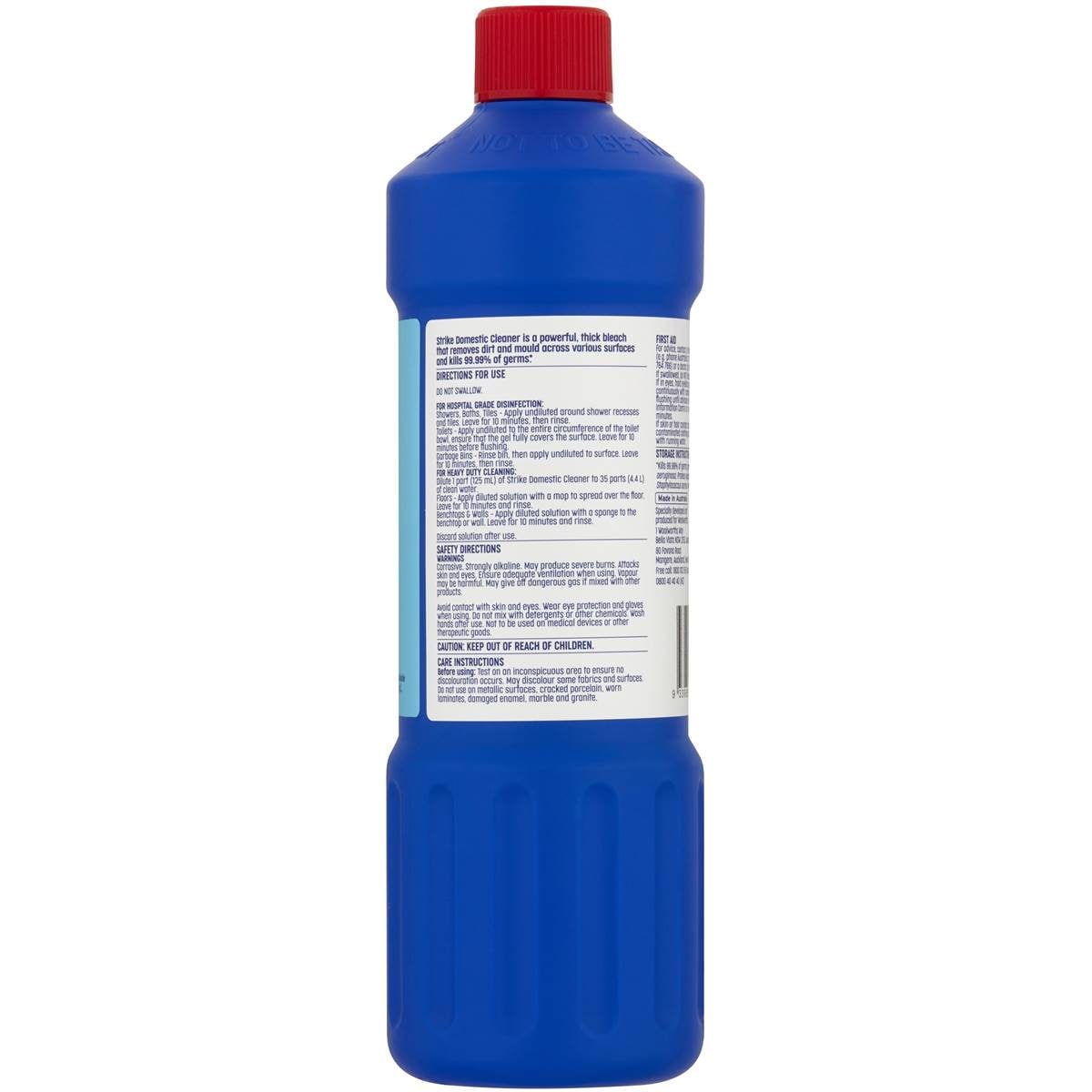 Strike Pro Domestic Cleaner Antibacterial Thick Bleach 1.25l Woolworths