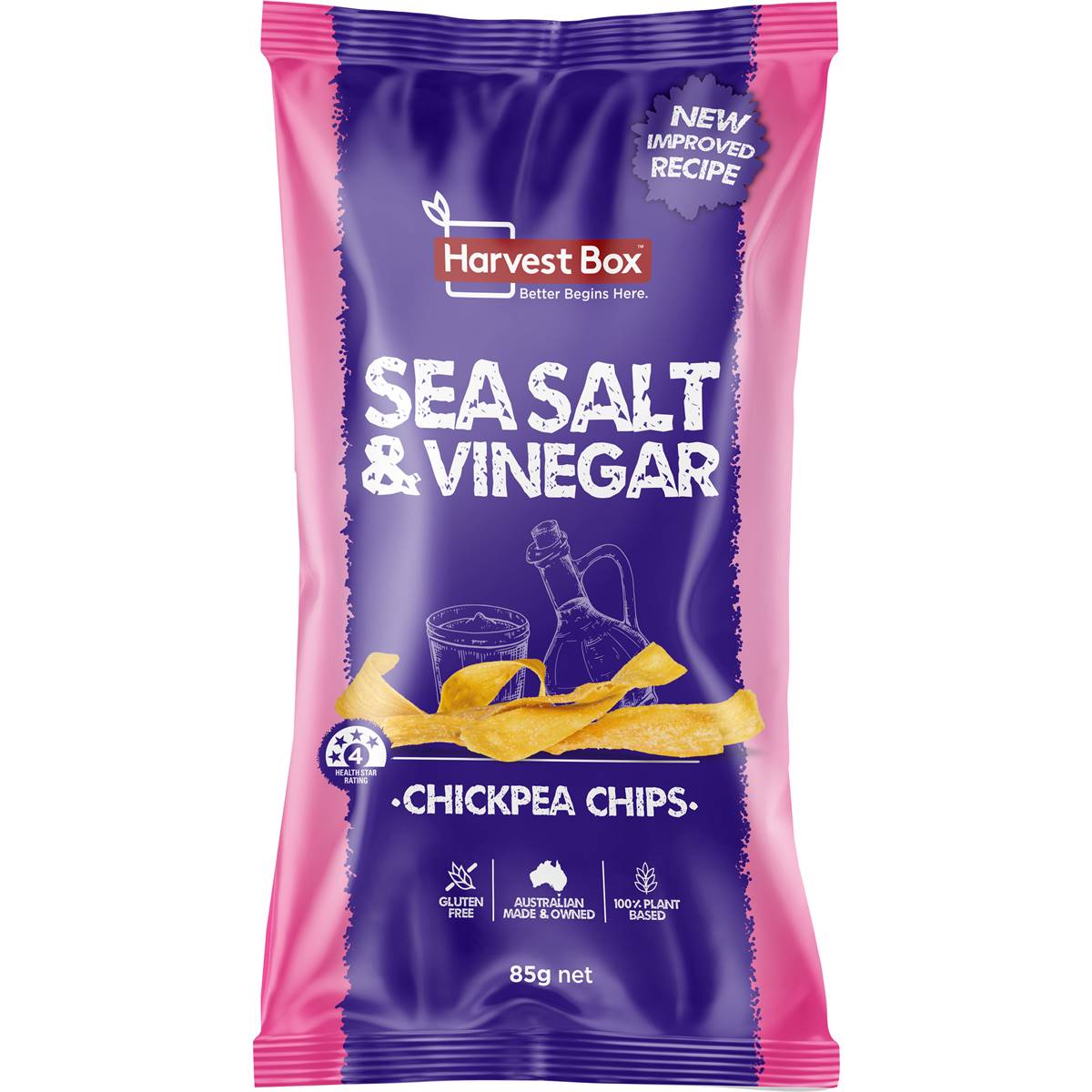 Harvest Box Chickpea Crisps Salt & Vinegar 85g Woolworths
