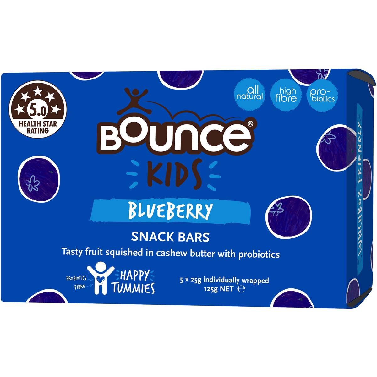 Bounce Kids Blueberry Lunchbox Bar 5 Pack Woolworths