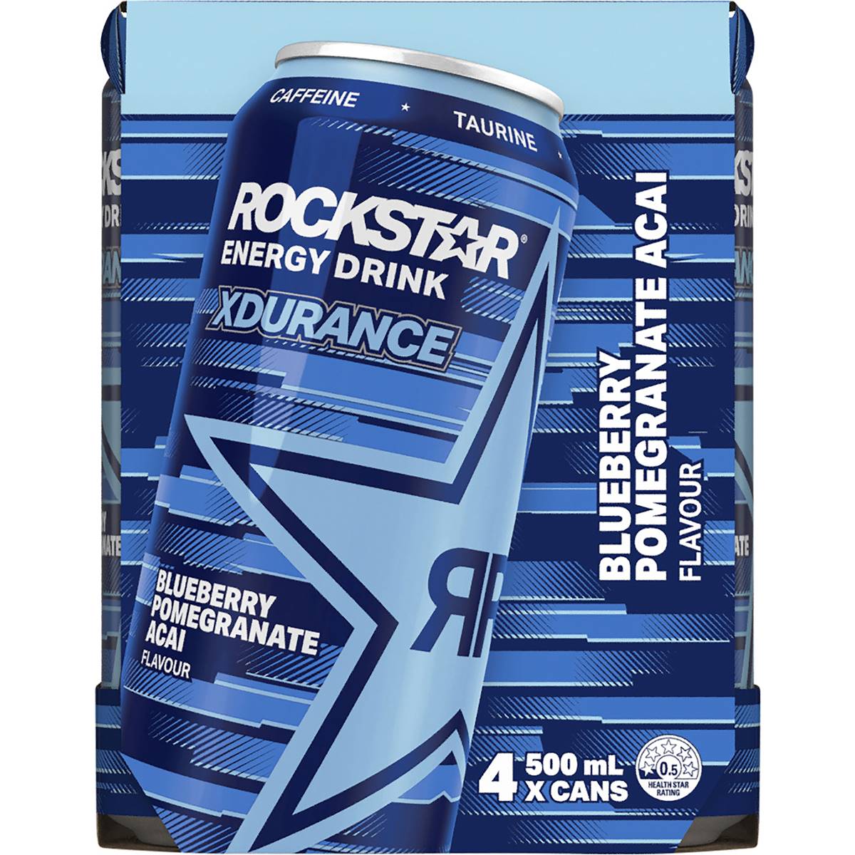 Rockstar Energy Drink Xdurance Blueberry Pomegranate Acai 500ml X4 Pack ...