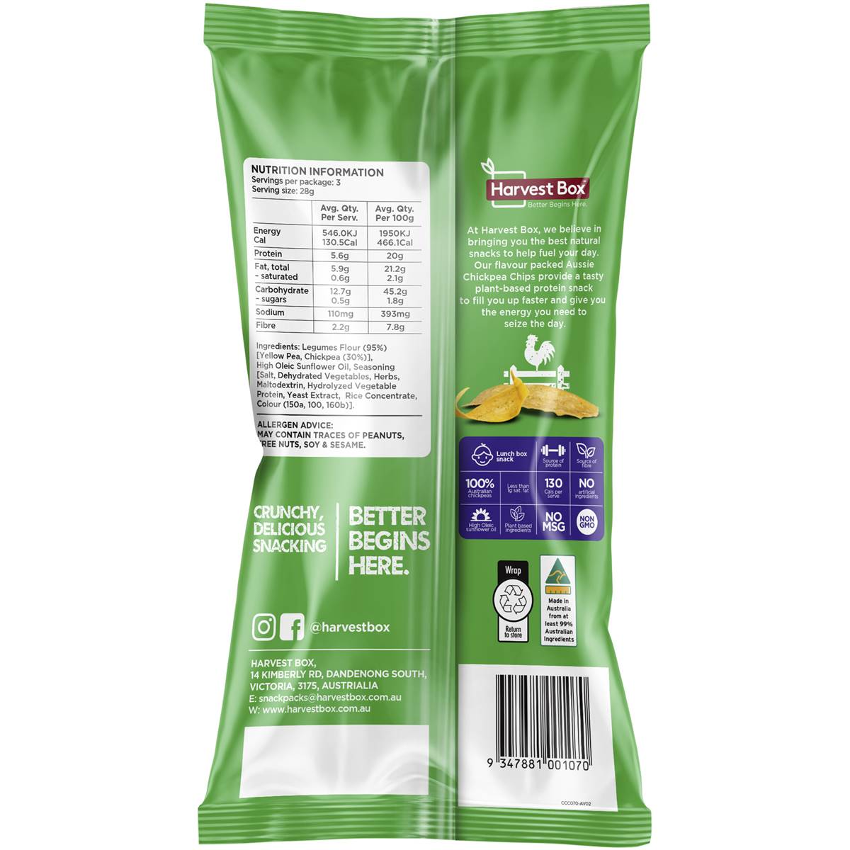Harvest Box Chickpea Crisps Chicken 85g Woolworths