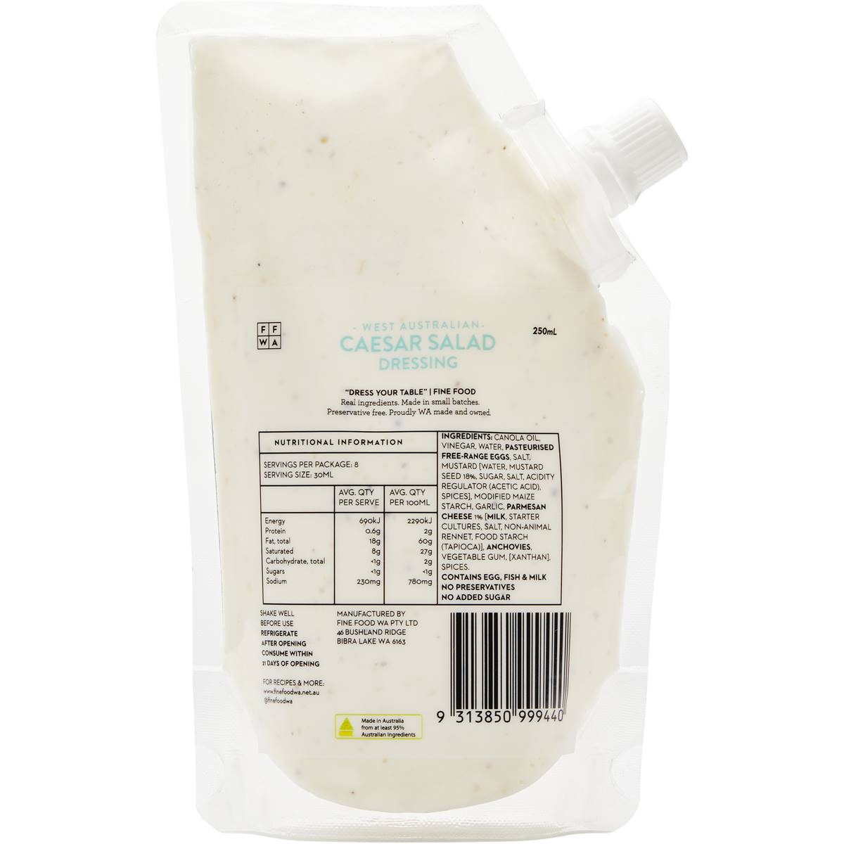 Fine Food Salad Dressing Caesar 250ml Woolworths