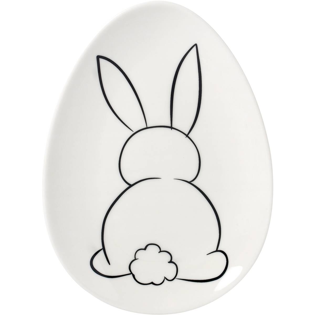 Easter Easter Egg Plate Bunny White