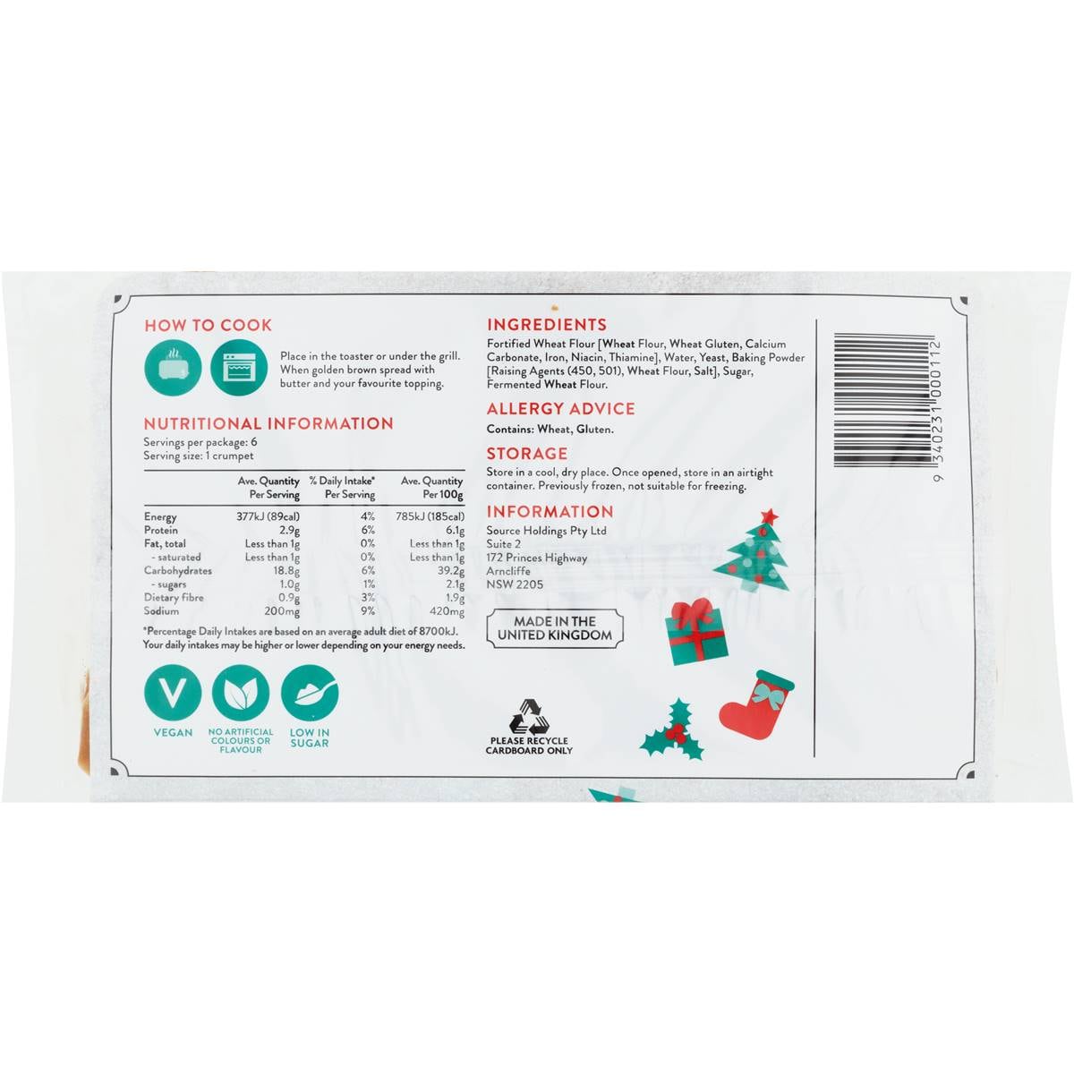 The Little Bakery Co Christmas Tree Crumpets 6 Pack Woolworths