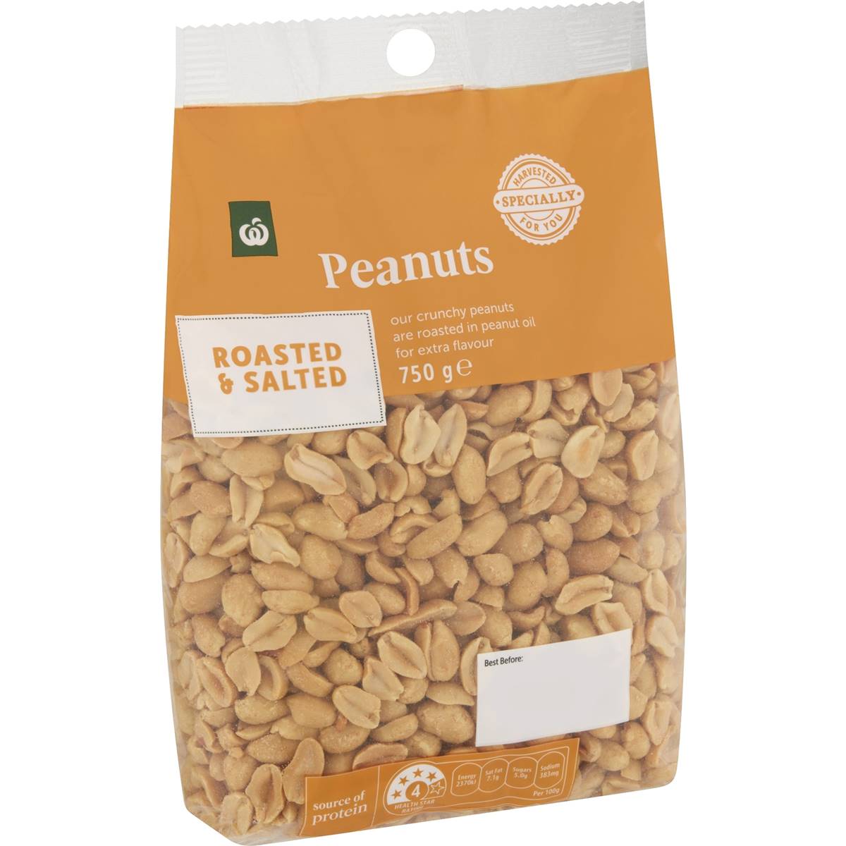 Woolworths Peanuts Roasted And Salted 750g Pack Woolworths 7043