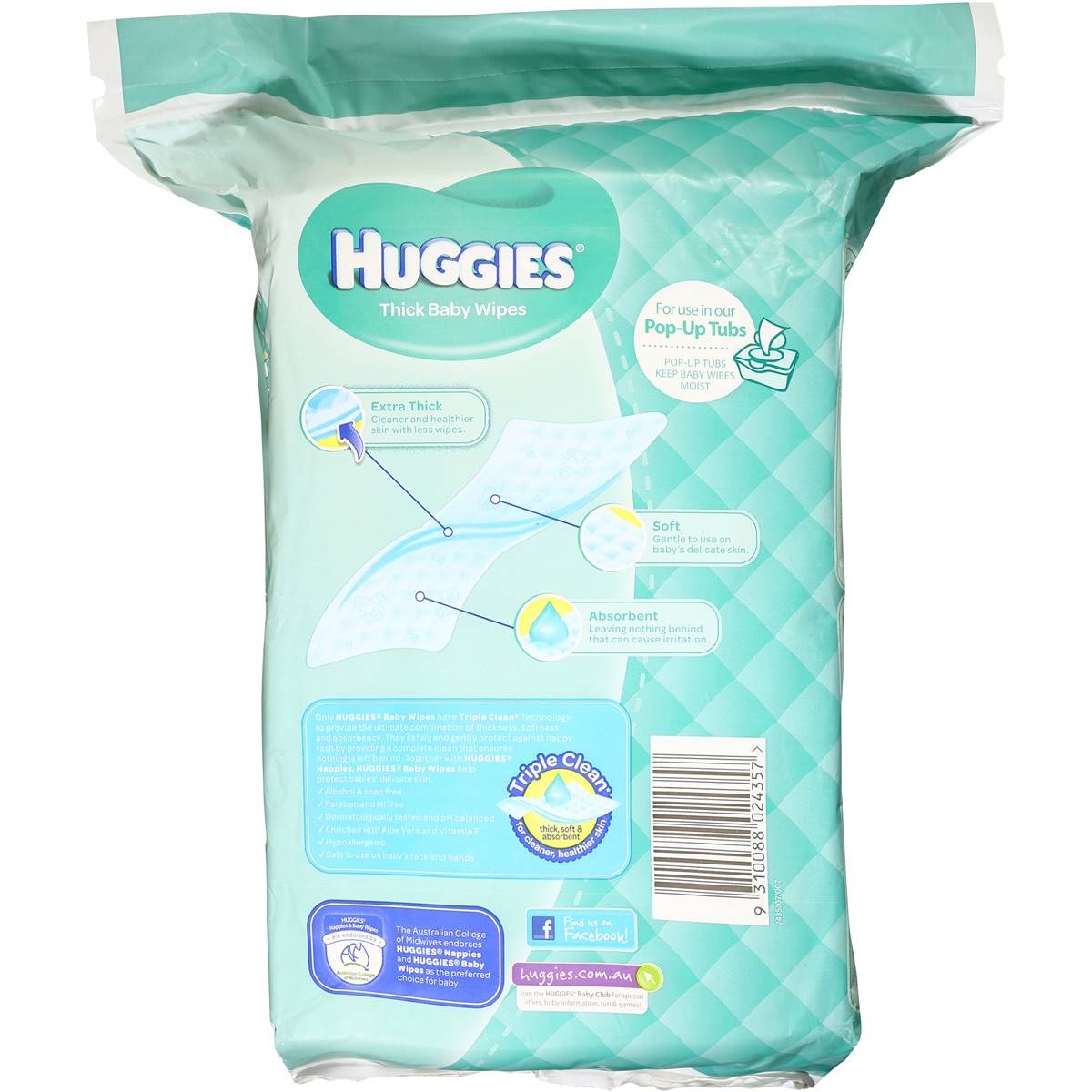 Huggies Baby Wipes Fragrance Free 240pk Woolworths