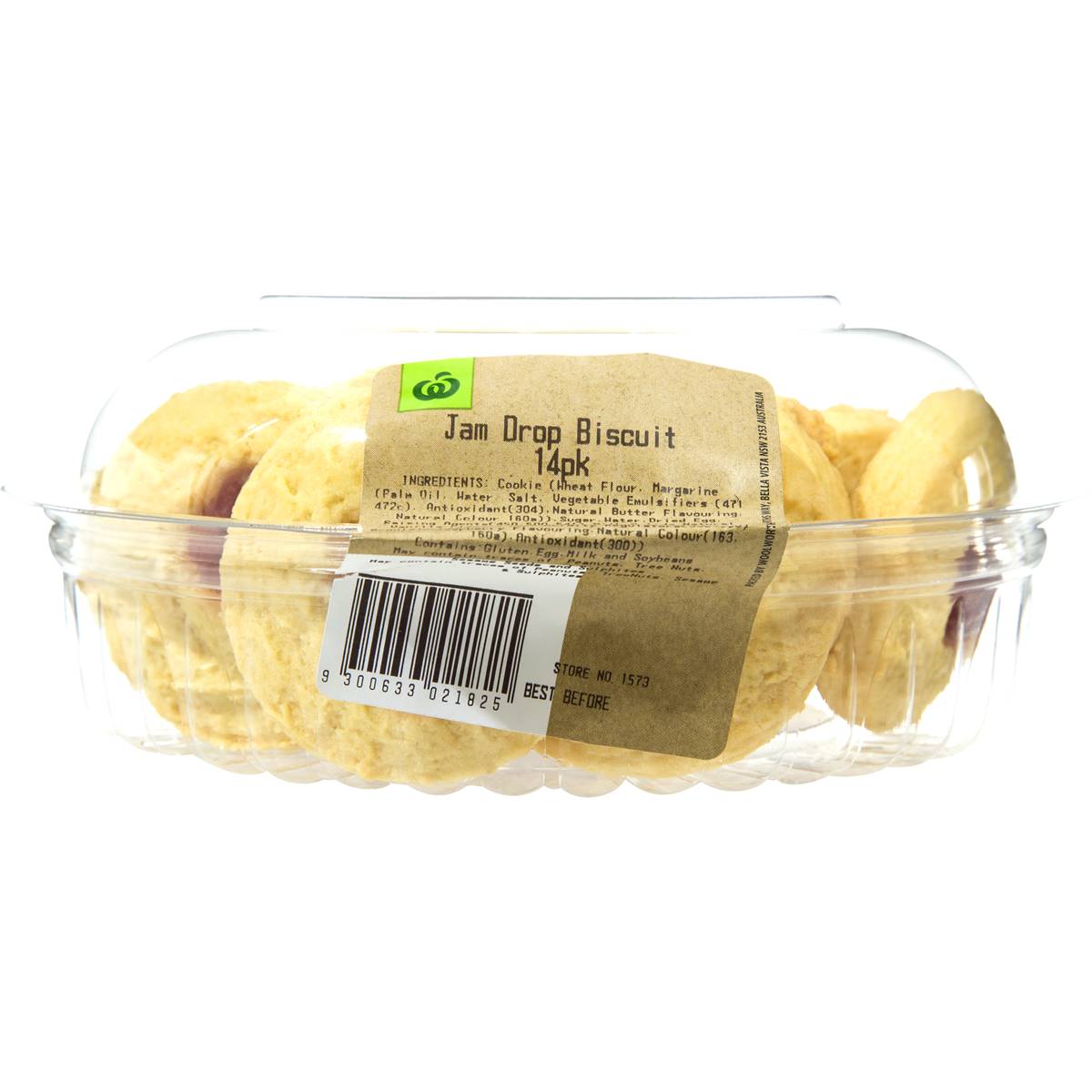 Woolworths Cookies Jam Drop 14pk 250g Woolworths