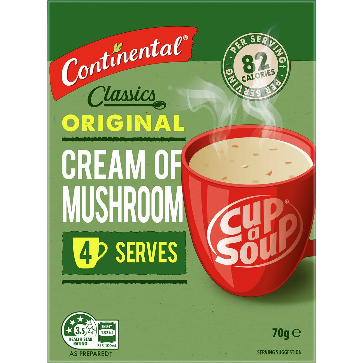 Continental Classics Cup A Soup Original Cream Of Mushroom Soup 70g ...