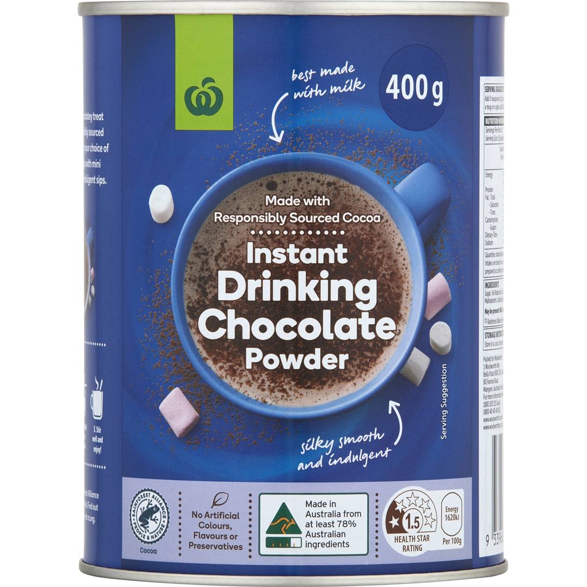 Woolworths Instant Chocolate Powdered Drink 400g Woolworths