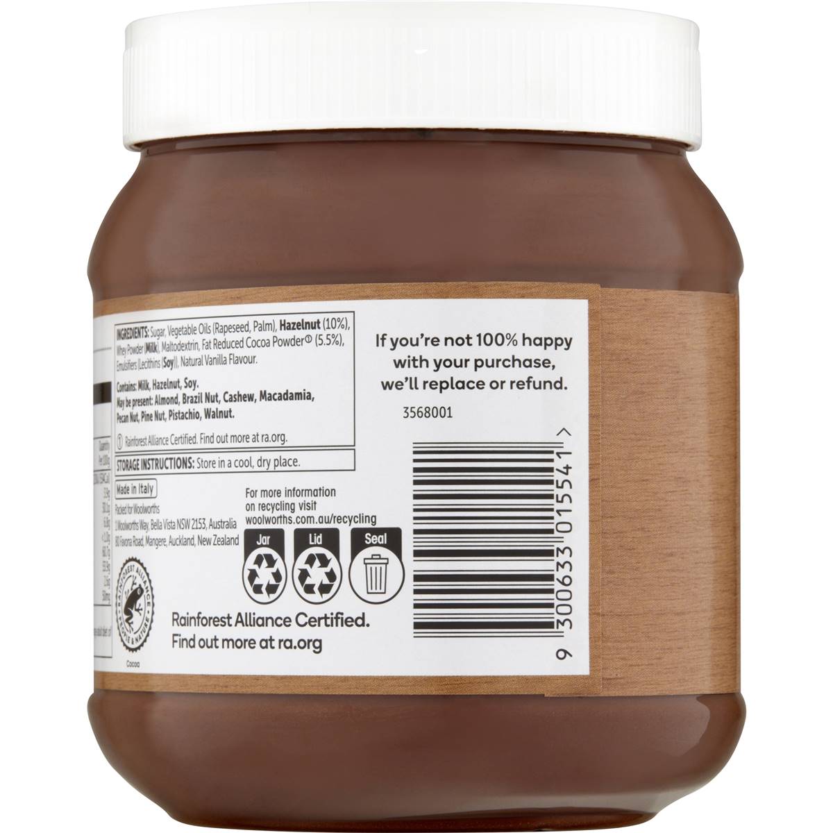 Woolworths Choc Hazelnut Spread 750g Woolworths