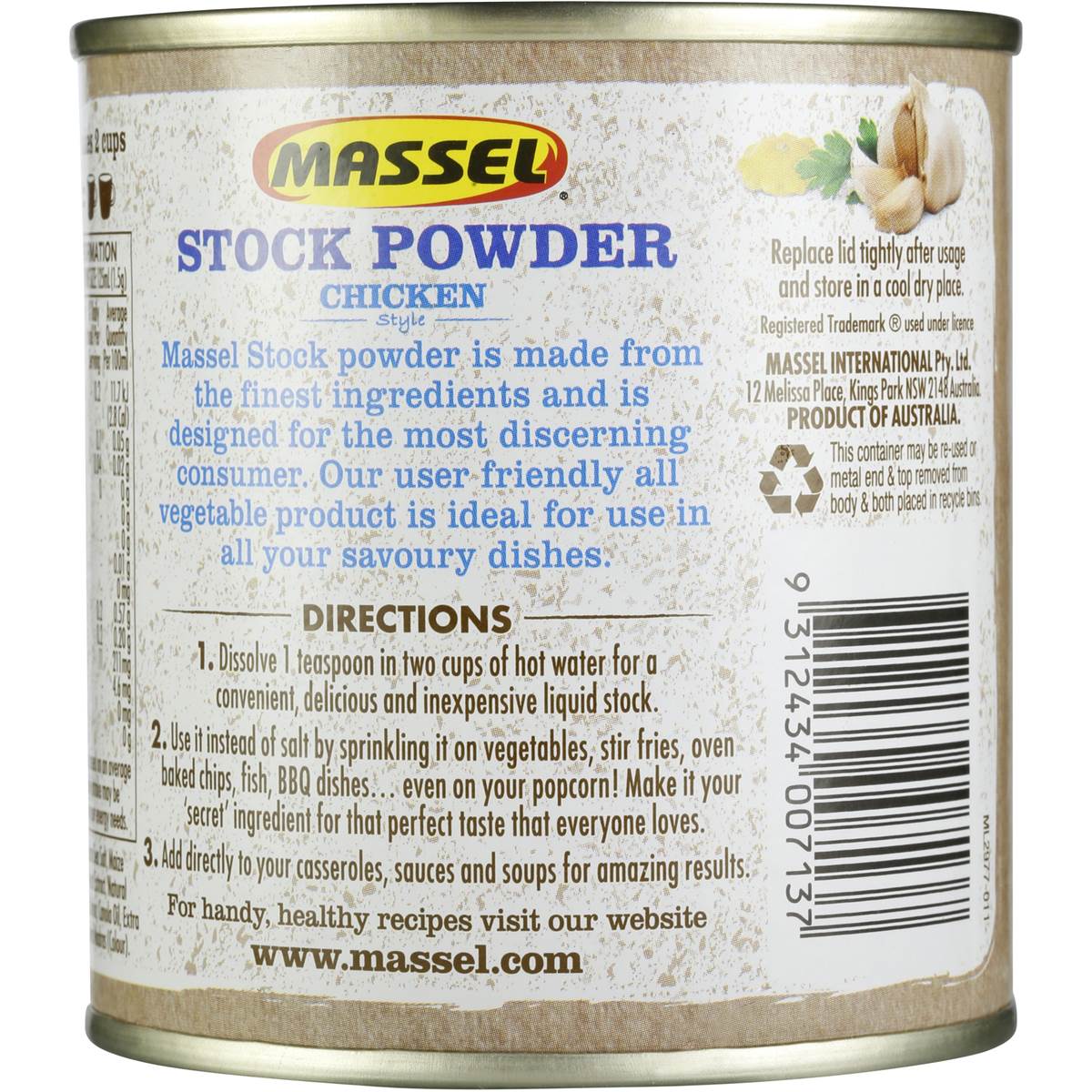 Massel Stock Powder Chicken 168g Woolworths