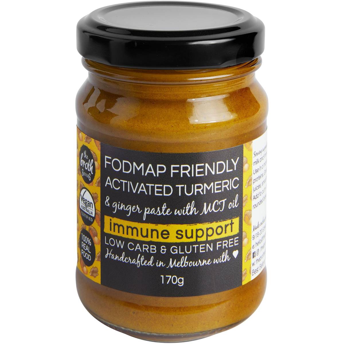 The Broth Sisters Activated Turmeric & Ginger Paste & Mct 170g Woolworths