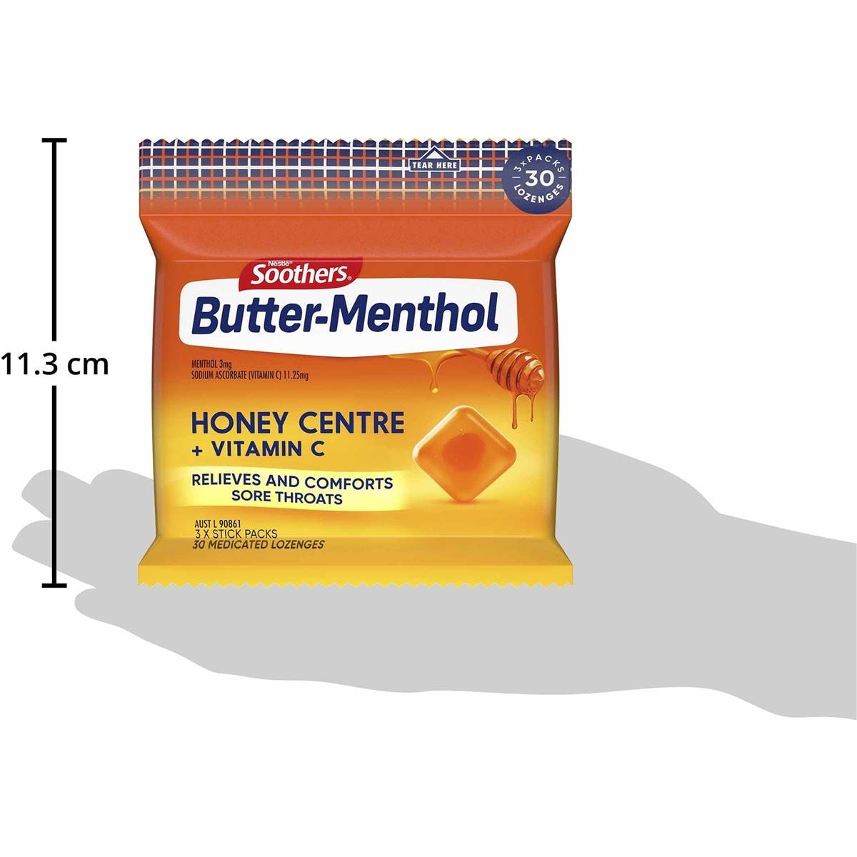 Allen's Buttermenthol Throat Lozenge Liquid Centre Honey 3x10 Pack