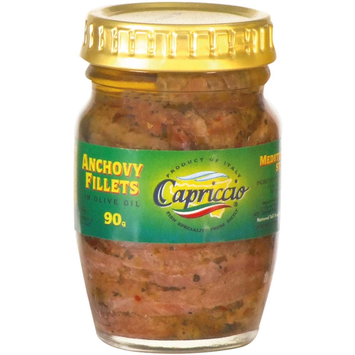 Capriccio Anchovy Fillet With Oregano & Capers 90g Woolworths