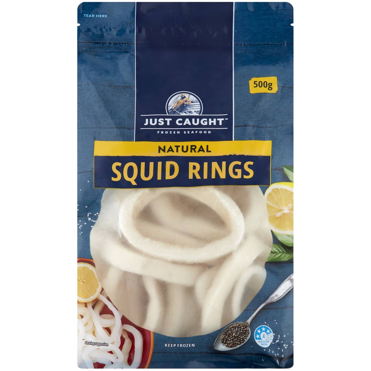 Just Caught Frozen Natural Squid Rings 500g | Woolworths