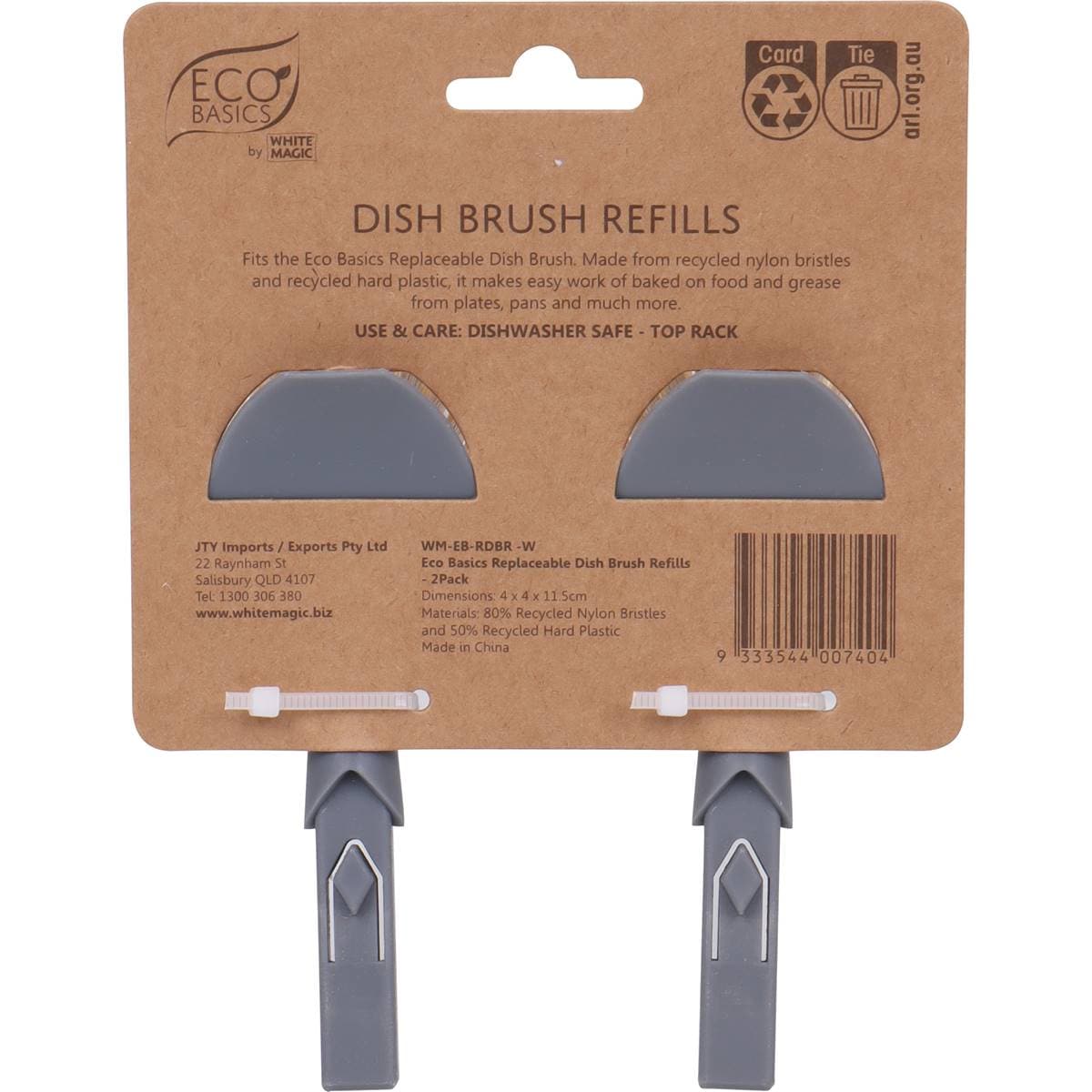 White Magic Eco Dish Brush Refill 2 Pack Woolworths