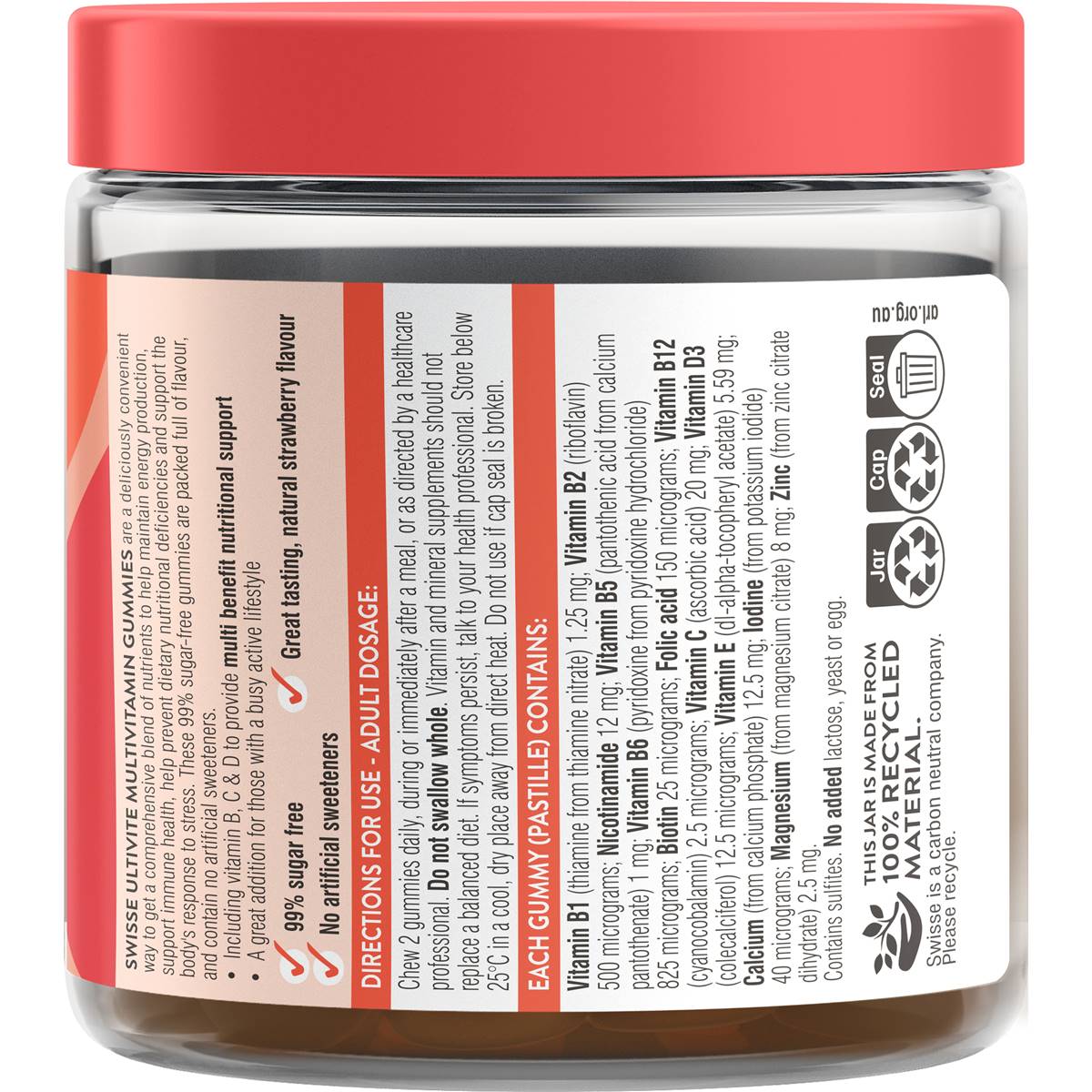 Swisse Ultivite Multivitamin Gummies For A Daily Blend Of Nutrients 60 Pack Woolworths