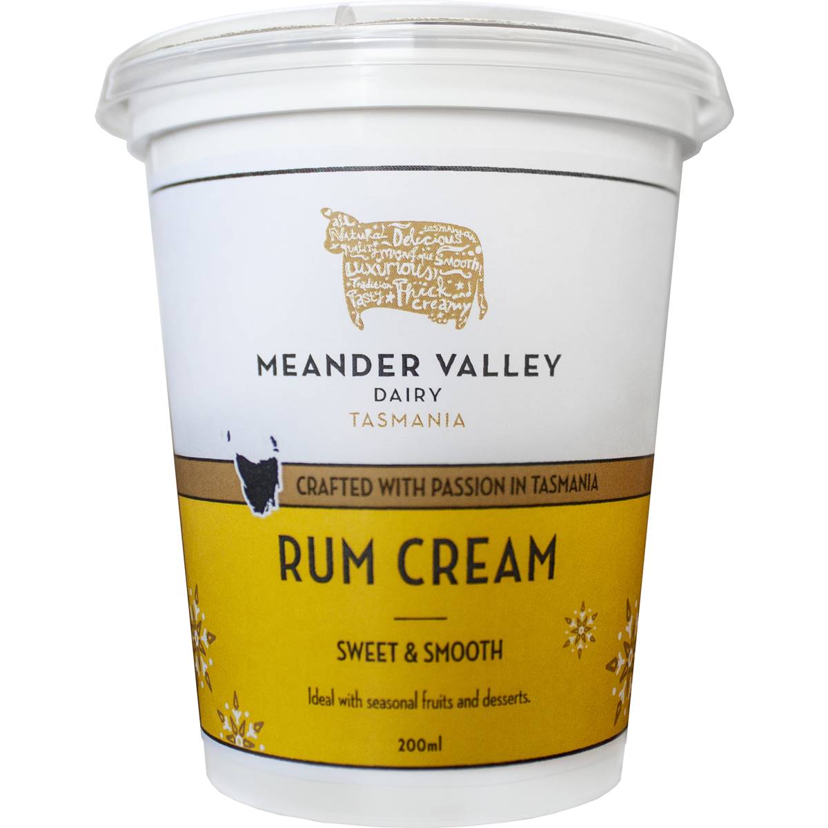 Meander Valley Dairy Rum Liqueur Cream 200ml Woolworths