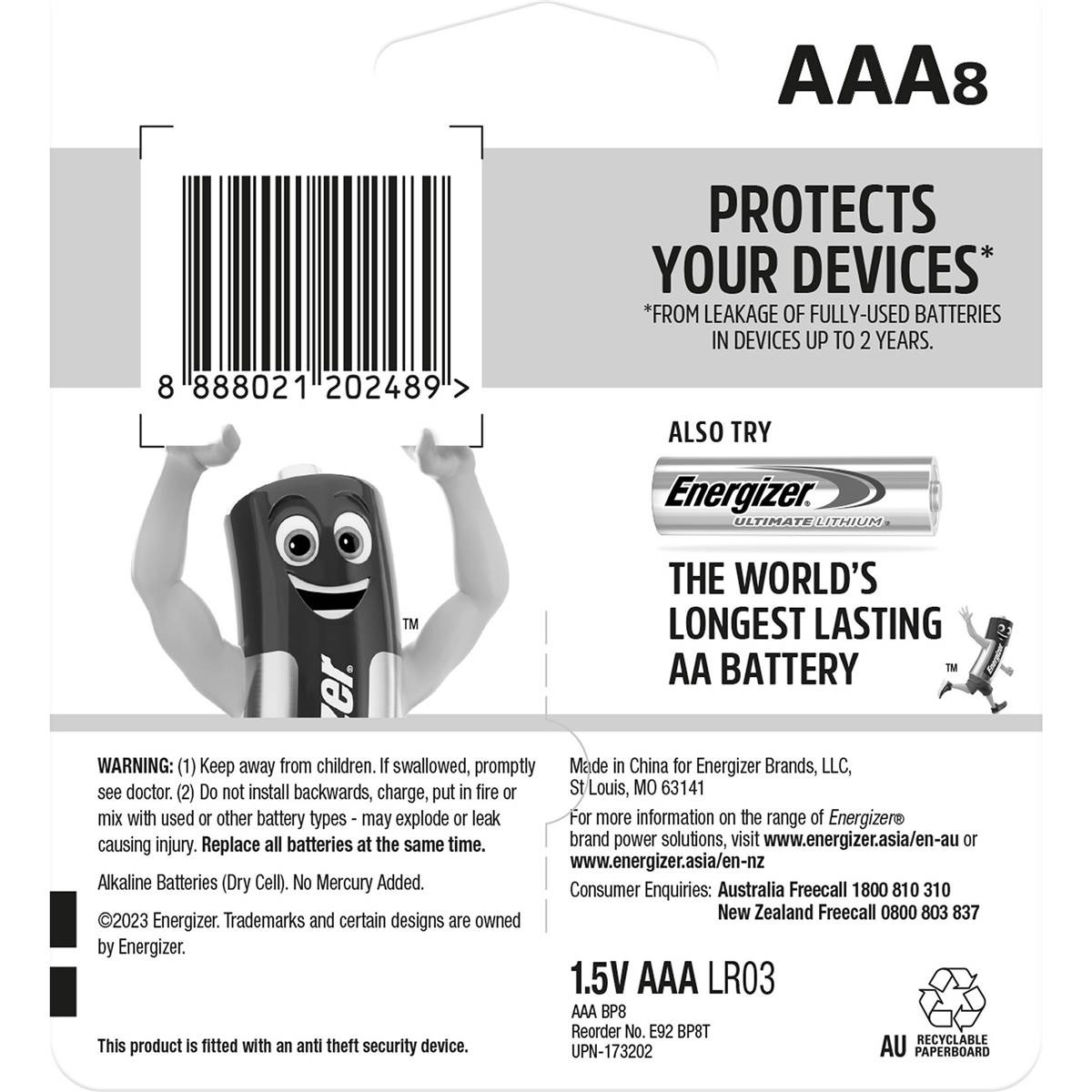 Energizer Max Aaa Batteries 8 Pack Woolworths