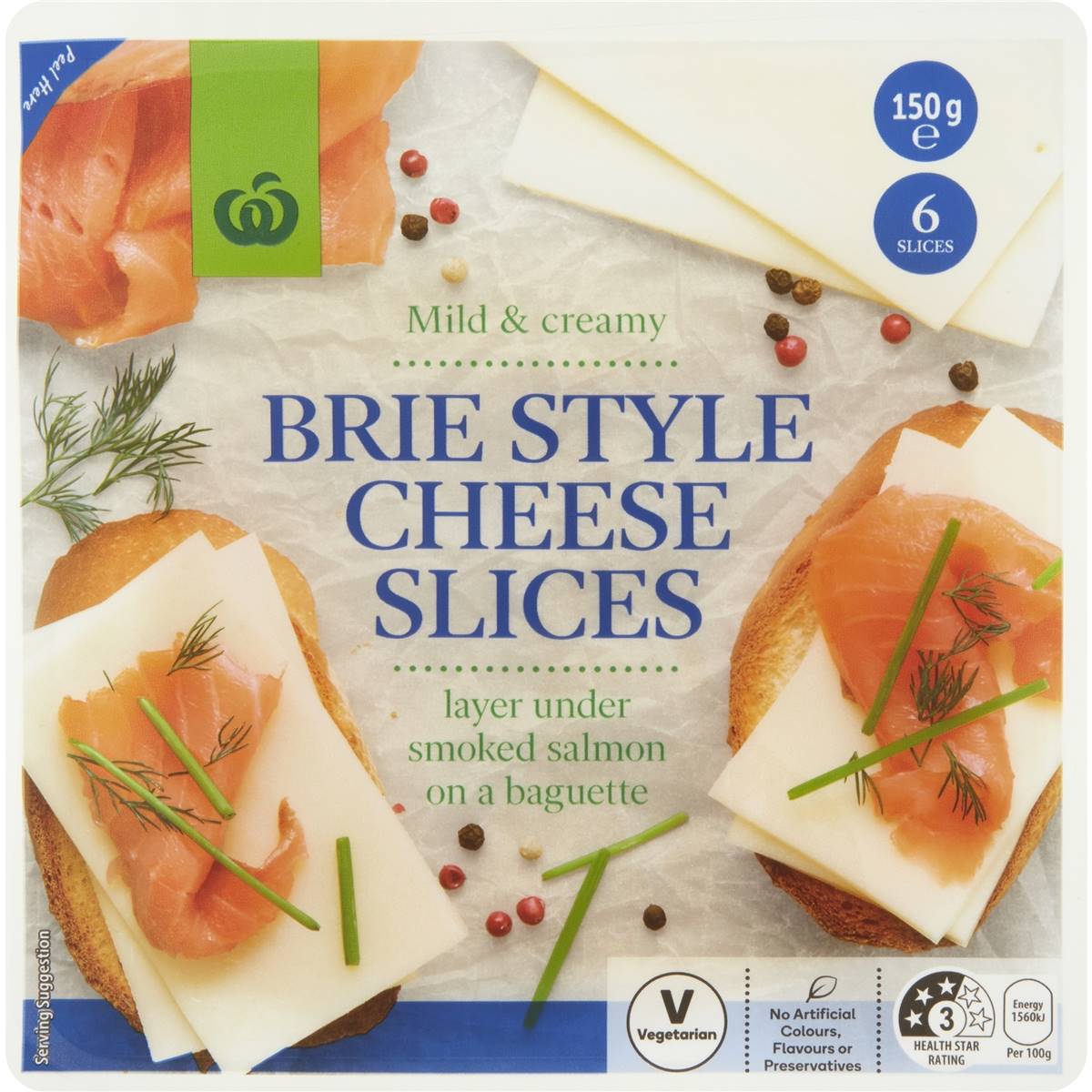 Woolworths Brie Style Cheese Slices 150g Woolworths