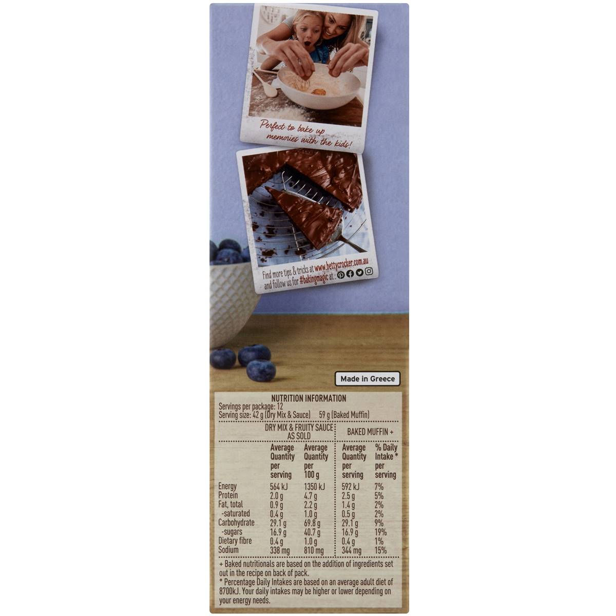 Betty Crocker Blueberry Low Fat Muffin Mix Muffin Mix 500g Woolworths