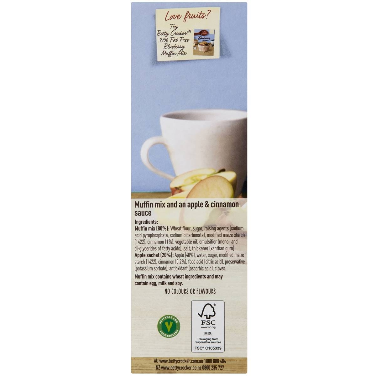 Betty Crocker Apple & Cinnamon Low Fat Muffin Mix 500g Woolworths