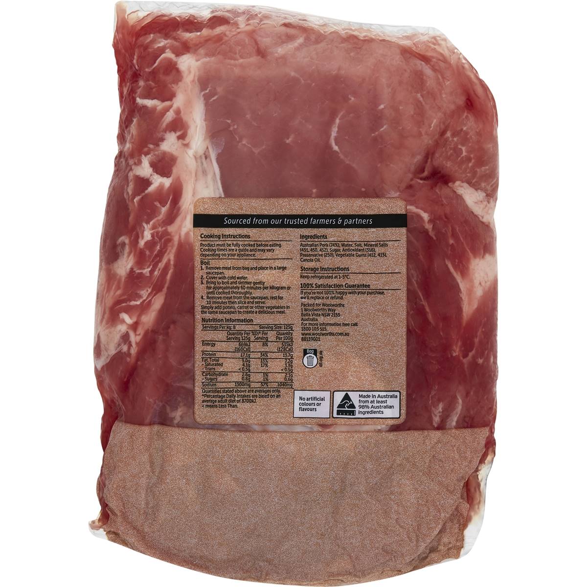 Woolworths Pickled Pork Roast 950g 1.55kg Woolworths