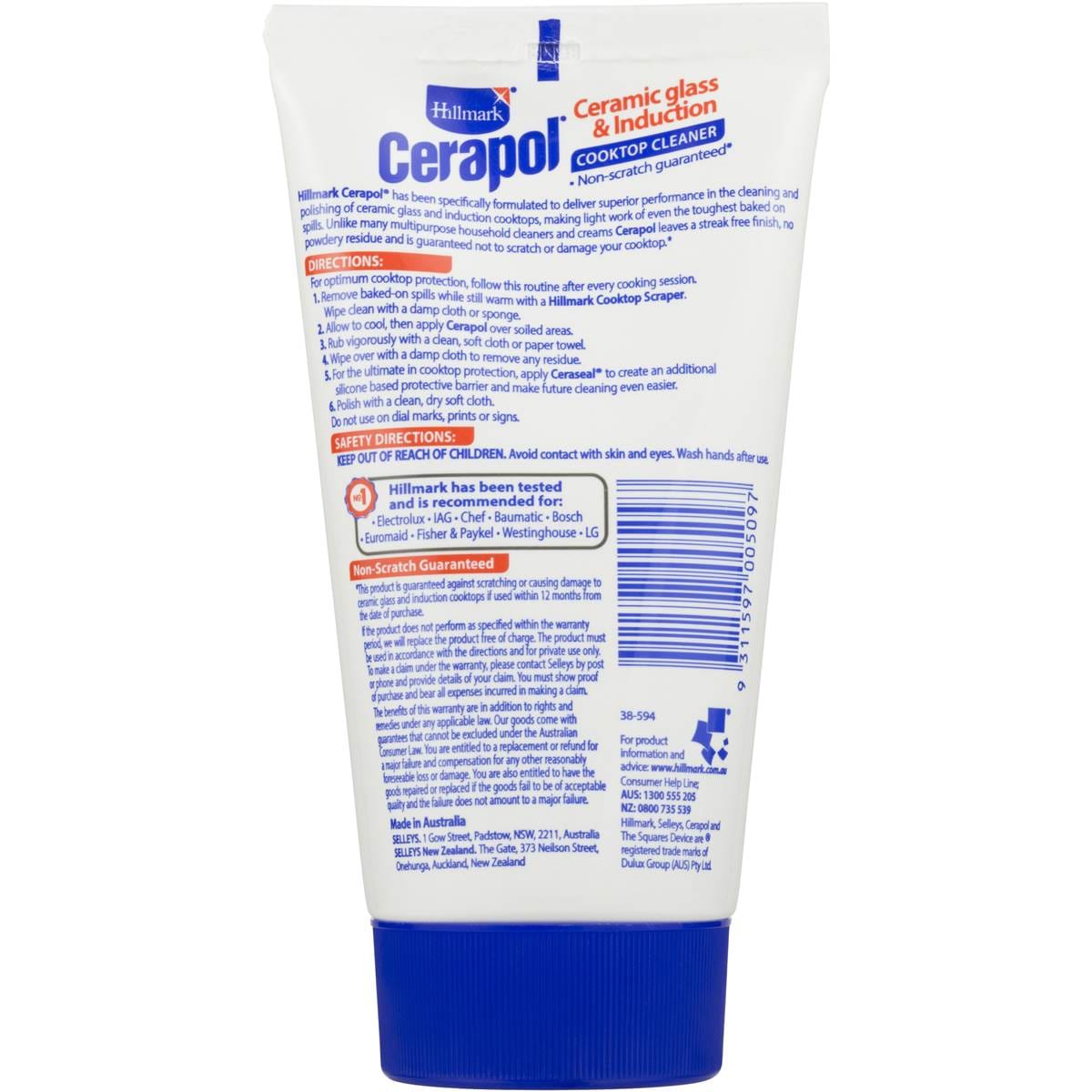 Hillmark Cerapol Ceramic Glass & Induction Cooktop Cleaner 150ml Woolworths