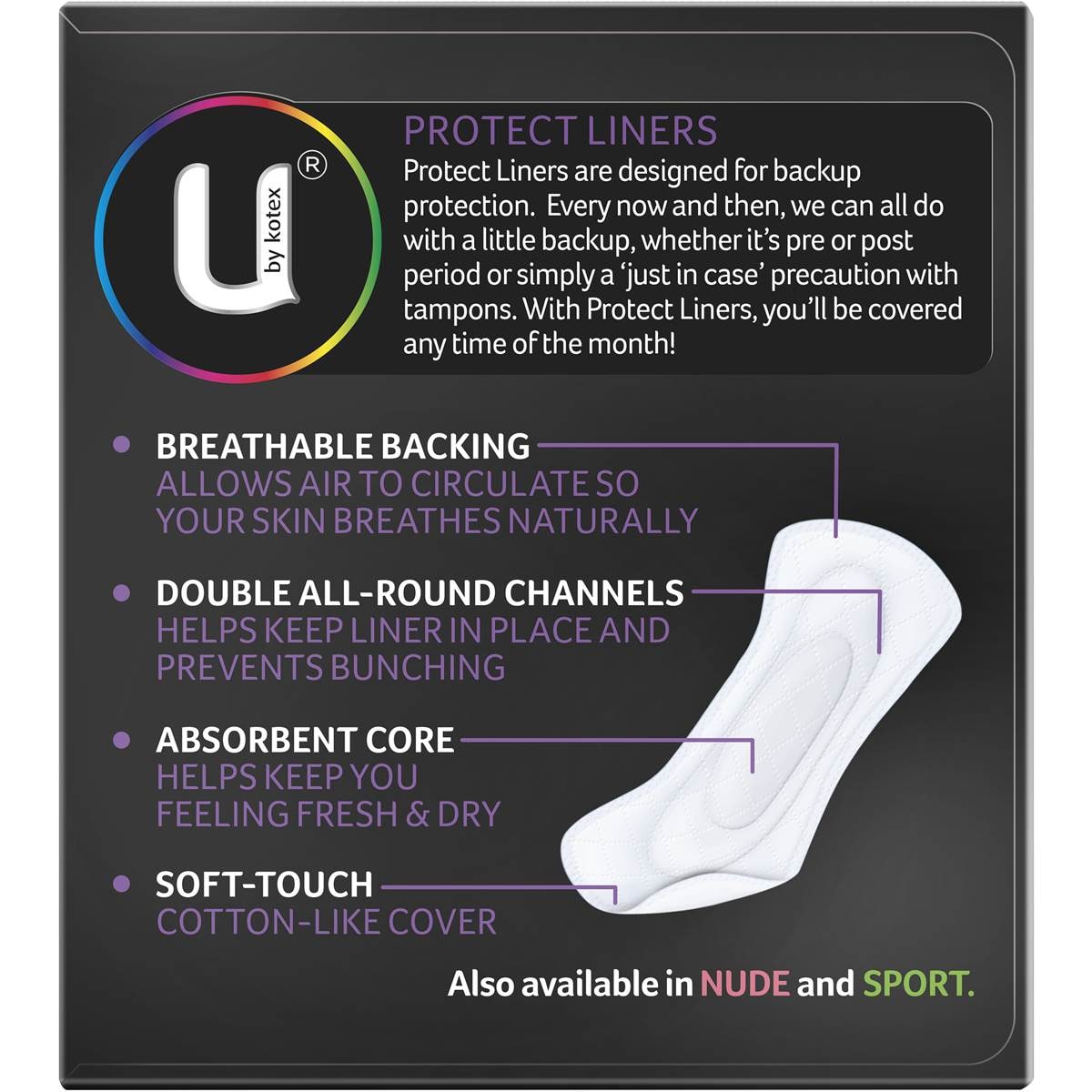 U By Kotex Protect Liners 30 Pack Woolworths